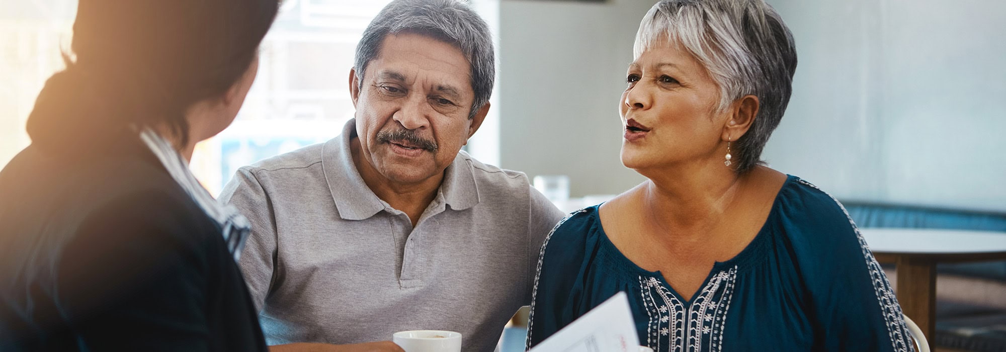 Older couple getting a consultation