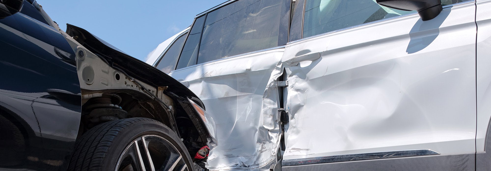 Black car side impact car accident